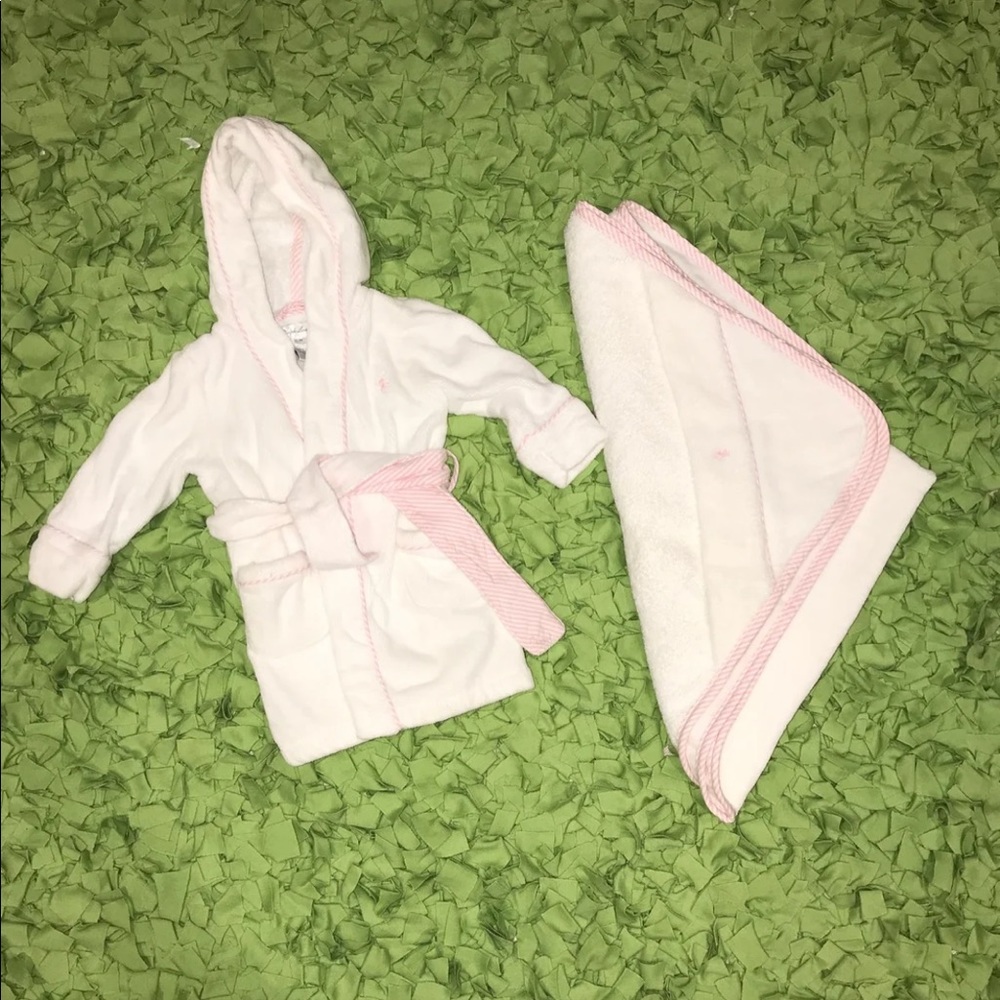Ralph Lauren baby Bath Robe  & Towel Set